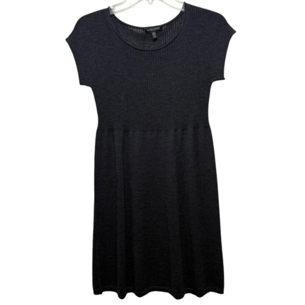 EILEEN FISHER Wool Ribbed Mini Dress Size PM Petite Medium Charcoal Grey - Picture 7 of 7